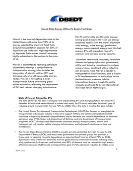 Hawaii State Energy Office EV Ready Fact Sheet