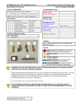 07-08 Honda Fit / 07-11 H Part Number: 250-1867