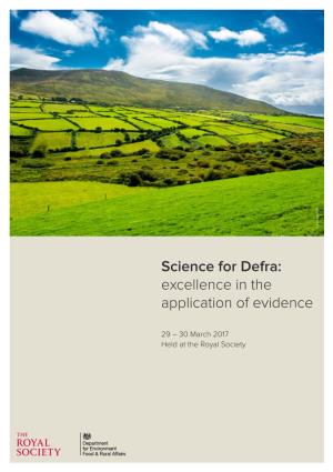 Science for Defra: Excellence in the Application of Evidence