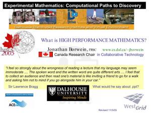 High Performance Mathematics?