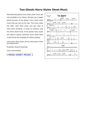 Two Ghosts Harry Styles Sheet Music