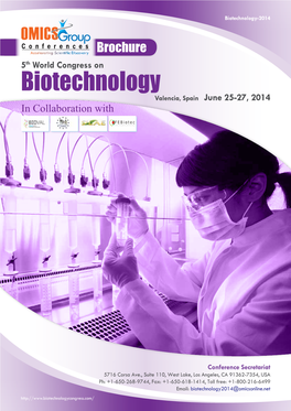 Biotechnology World Congress 2014 Brochure