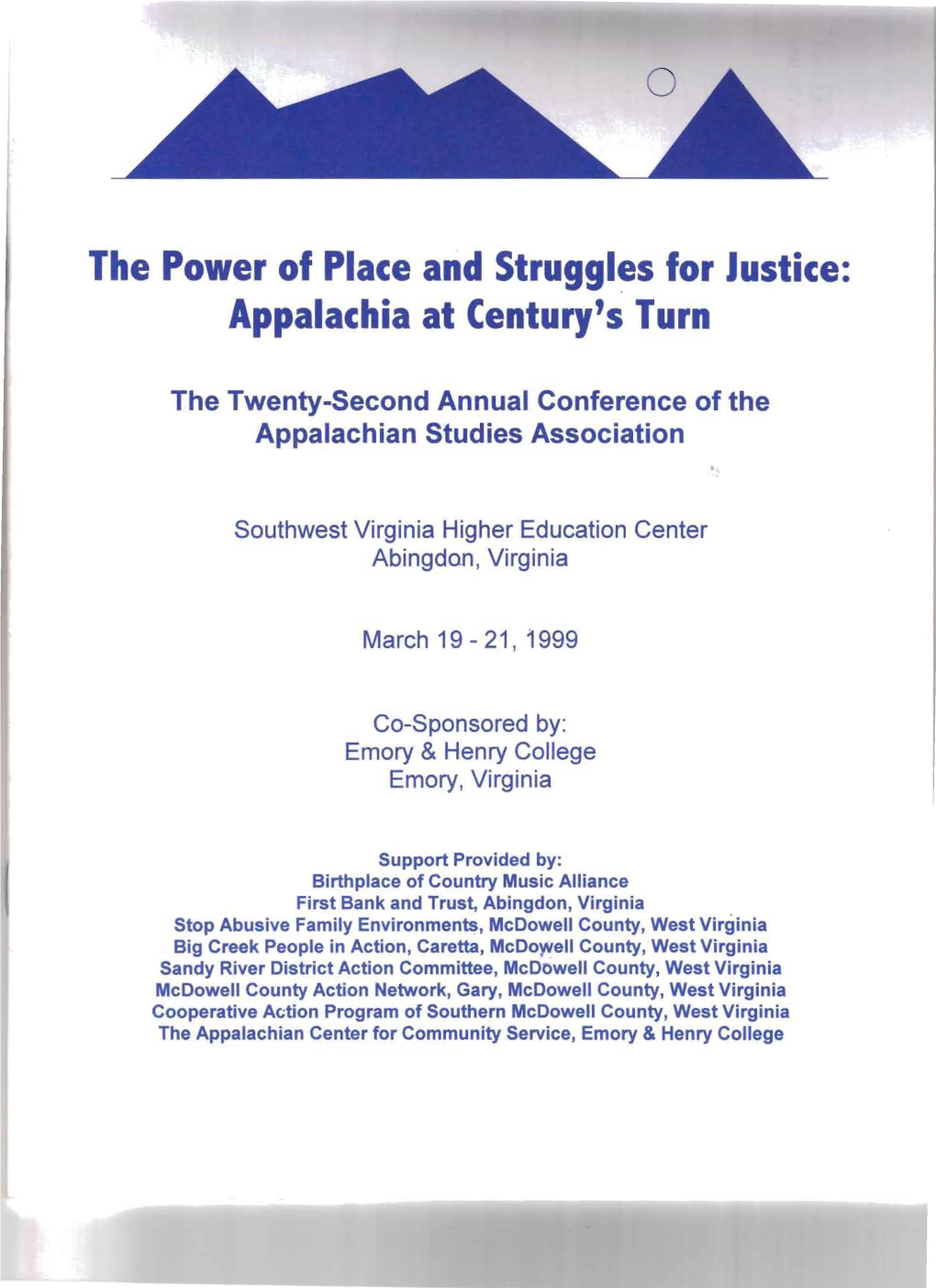 1999 Conference Program (Pdf)