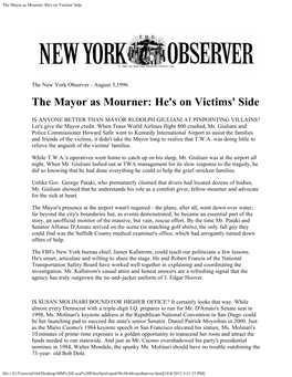 The Mayor As Mourner: He's on Victims' Side