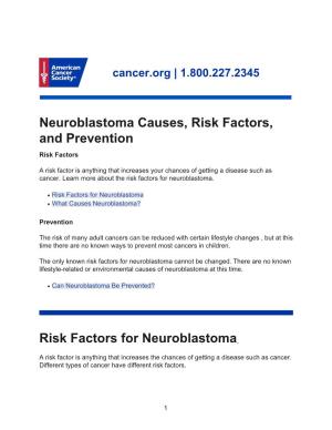 Risk Factors for Neuroblastoma