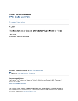 The Fundamental System of Units for Cubic Number Fields