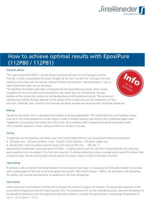 How to Achieve Optimal Results with Epoxipure (112P80 / 112P81)