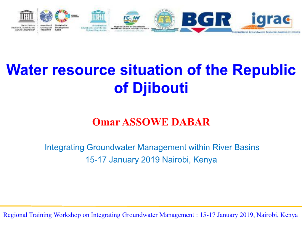 Water Resource Situation of the Republic of Djibouti