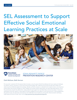 SEL Assessment to Support Effective Social Emotional Learning Practices at Scale