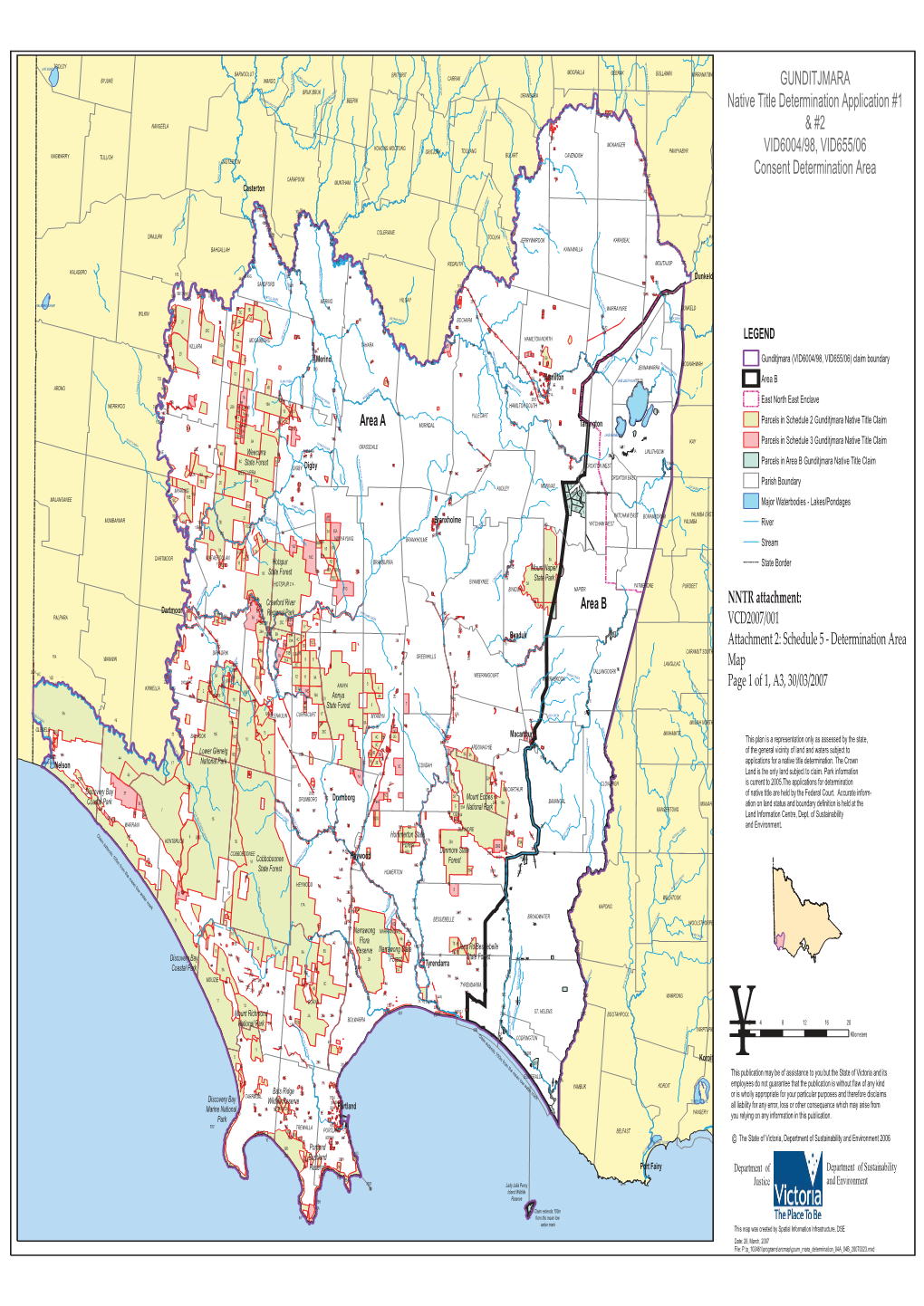 GUNDITJMARA Native Title Determination Application #1 & #2 VID6004/98, VID655/06 Consent Determination Area