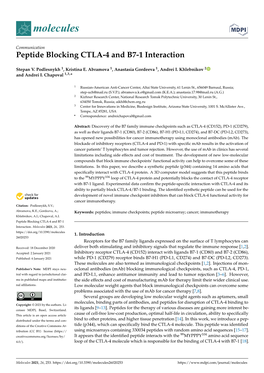 Peptide Blocking CTLA-4 and B7-1 Interaction