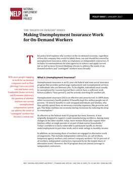Making Unemployment Insurance Work for On-Demand Workers