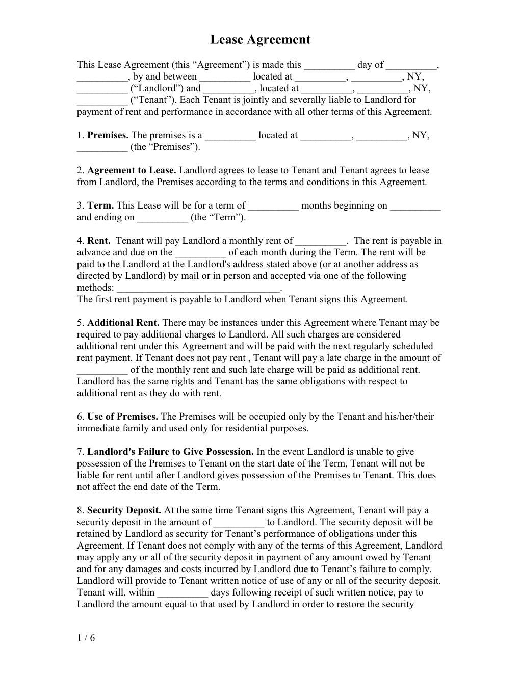 Lease Agreement