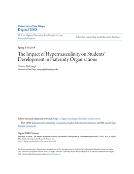 The Impact of Hypermasculinity on Students' Development in Fraternity