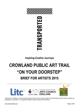 Crowland Public Art Trail “On Your Doorstep” Brief for Artists 2015