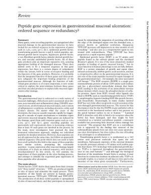 Review Peptide Gene Expression in Gastrointestinal Mucosal