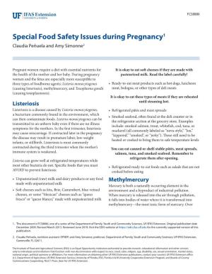 Special Food Safety Issues During Pregnancy1 Claudia Peñuela and Amy Simonne2