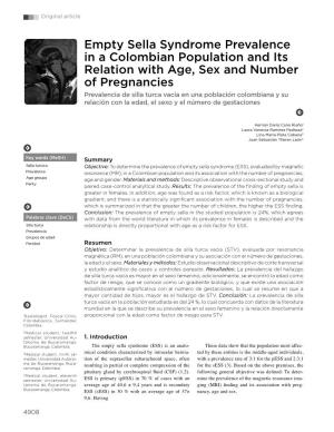 Empty Sella Syndrome Prevalence in a Colombian Population and Its