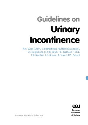 Guidelines on Urinary Incontinence M.G