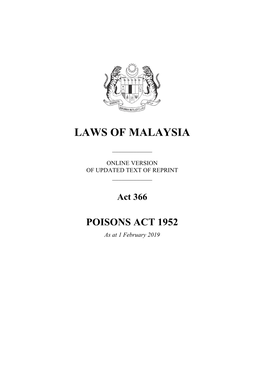 Poison Act 1952