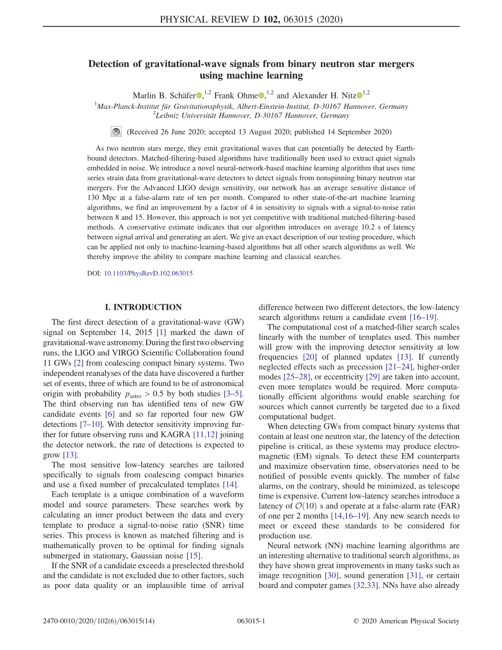 Detection of Gravitational-Wave Signals from Binary Neutron Star Mergers Using Machine Learning