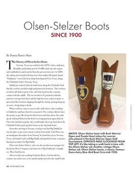 The History of Olsen-Stelzer Boots