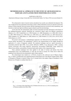 Methodological Approach to the Study of Archaeological Mortars and Plasters from Mediterranean Sites