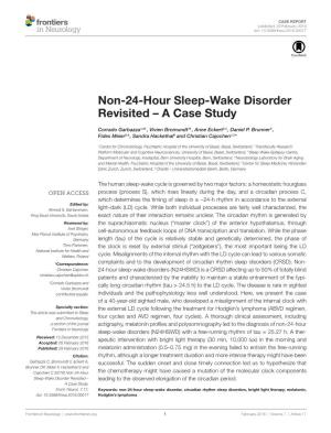Non-24-Hour Sleep-Wake Disorder Revisited – a Case Study