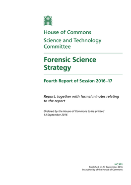 Forensic Science Strategy