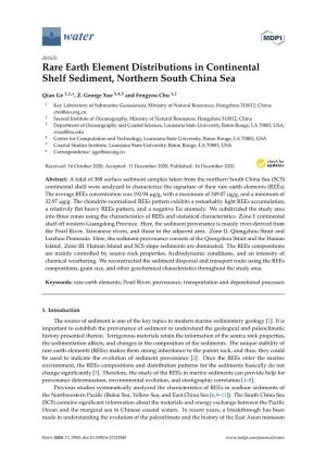 Rare Earth Element Distributions in Continental Shelf Sediment, Northern South China Sea