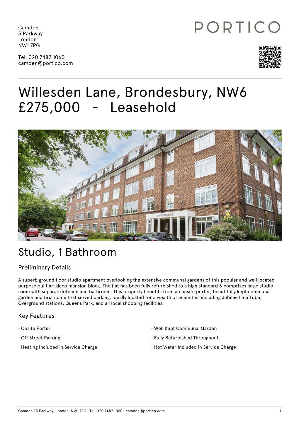 Willesden Lane, Brondesbury, NW6 £275000