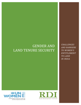 Gender and Land Tenure Security