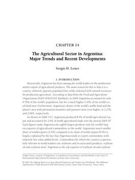 Chapter 14. the Agricultural Sector in Argentina