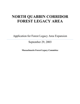 North Quabbin Corridor Forest Legacy Area