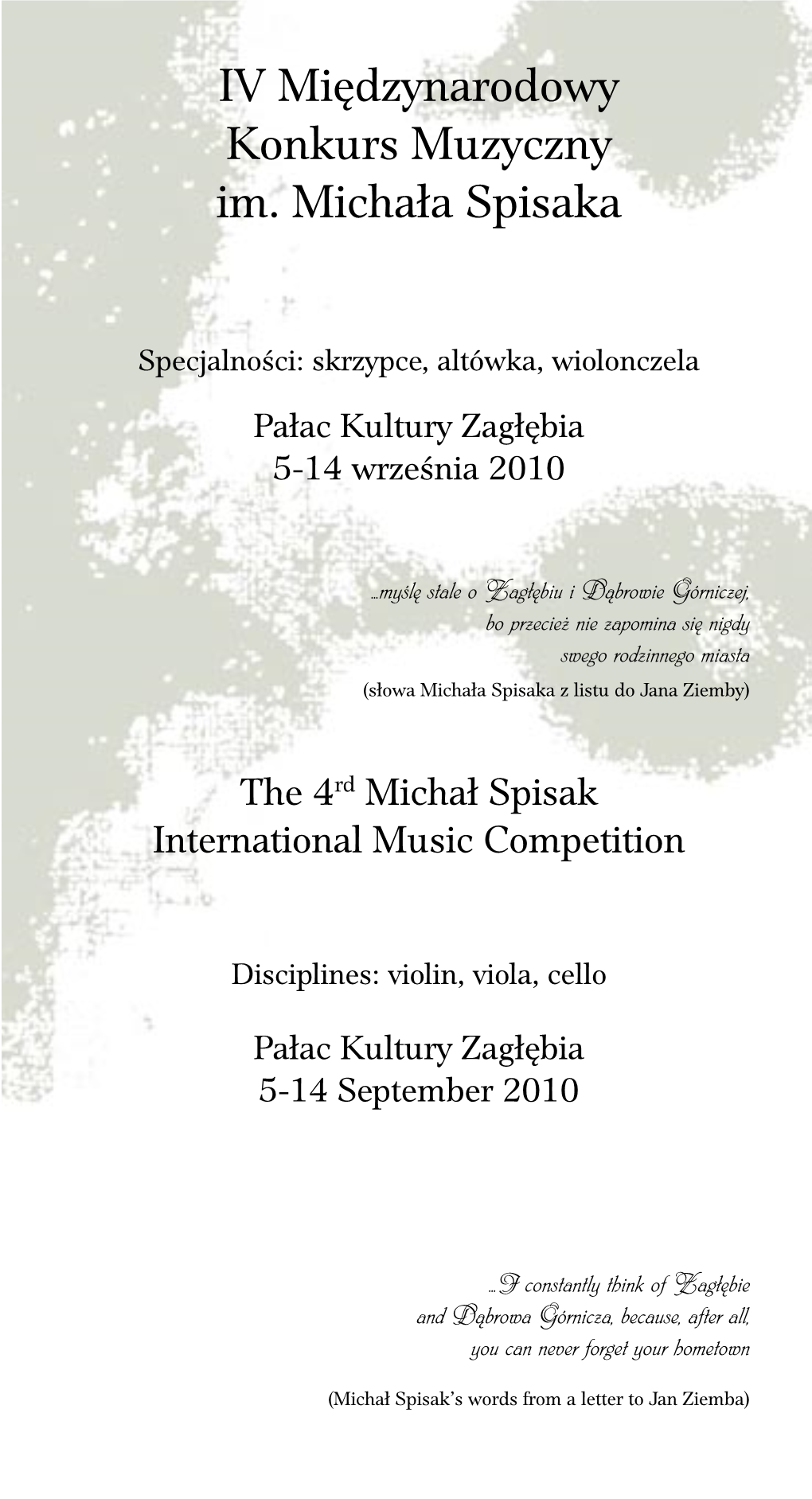 IV Międzynarodowy Konkurs Muzyczny Im. Michała Spisaka