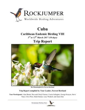 Cuba Caribbean Endemic Birding VIII 3Rd to 12Th March 2017 (10 Days) Trip Report