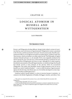Logical Atomism in Russell and Wittgenstein