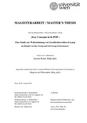 Magisterarbeit / Master's Thesis