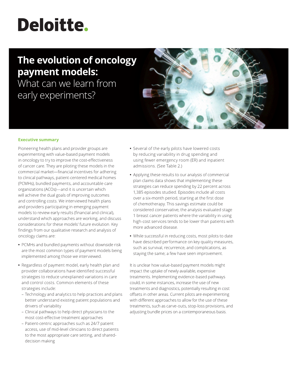 The Evolution of Oncology Payment Models: What Can We Learn from Early Experiments?