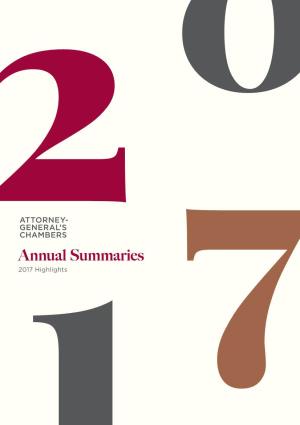 Annual Summaries 2017 Highlights PAGE CONTENTS