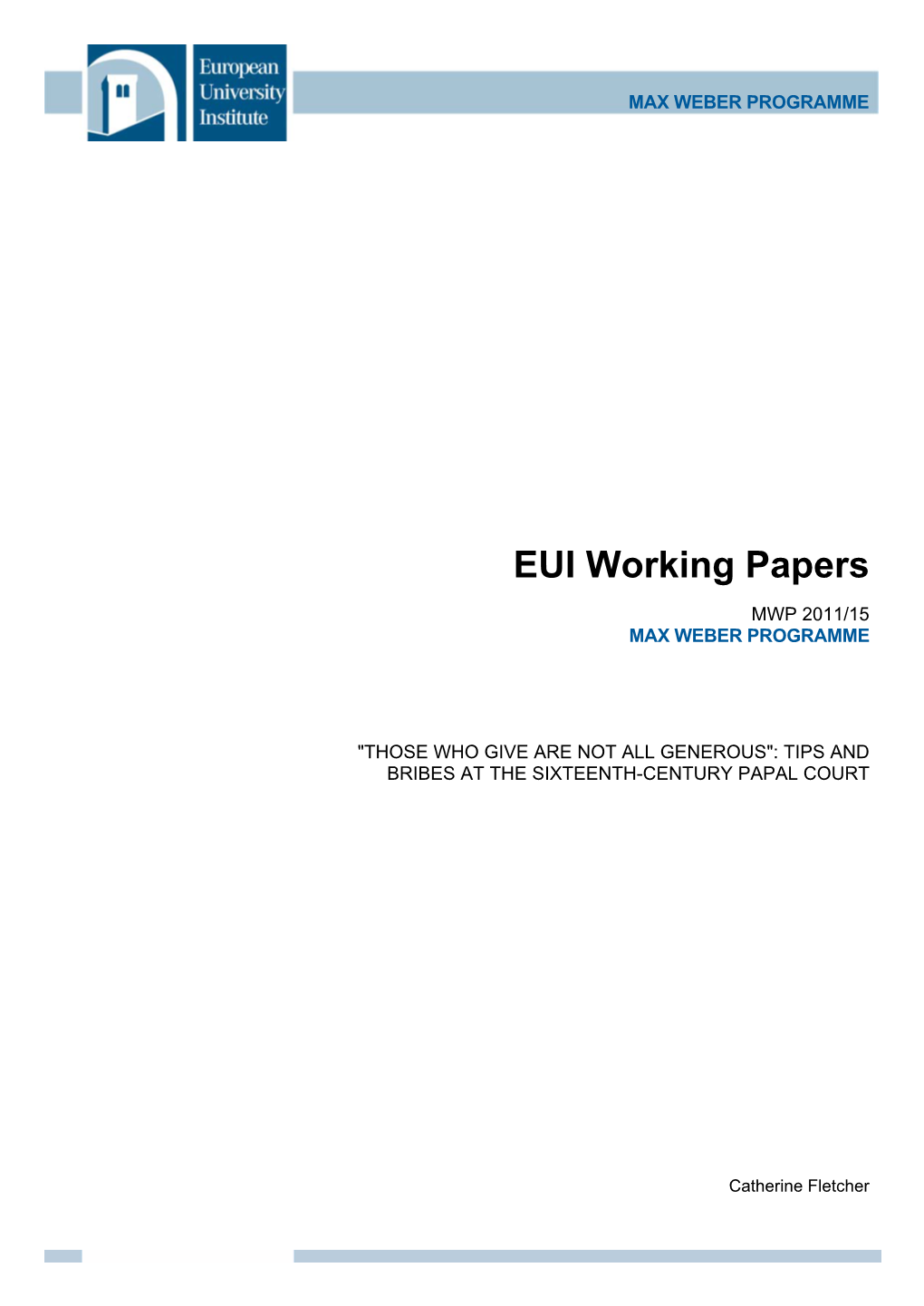 EUI Working Papers