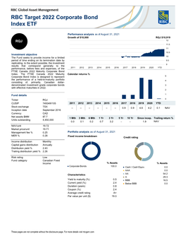 RBC Target 2022 Corporate Bond Index ETF