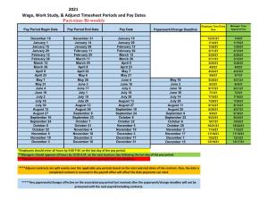 2021 Part-Time Pay Schedule