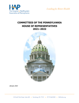 Committees of the Pennsylvania House of Representatives 2021–2022