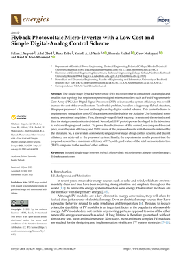 Flyback Photovoltaic Micro-Inverter with a Low Cost and Simple Digital-Analog Control Scheme