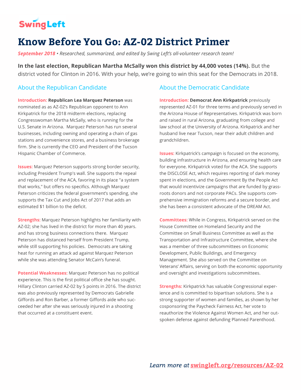 Swing Left AZ-02 District Primer