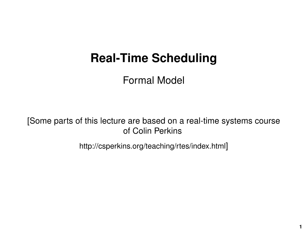 Real-Time Scheduling