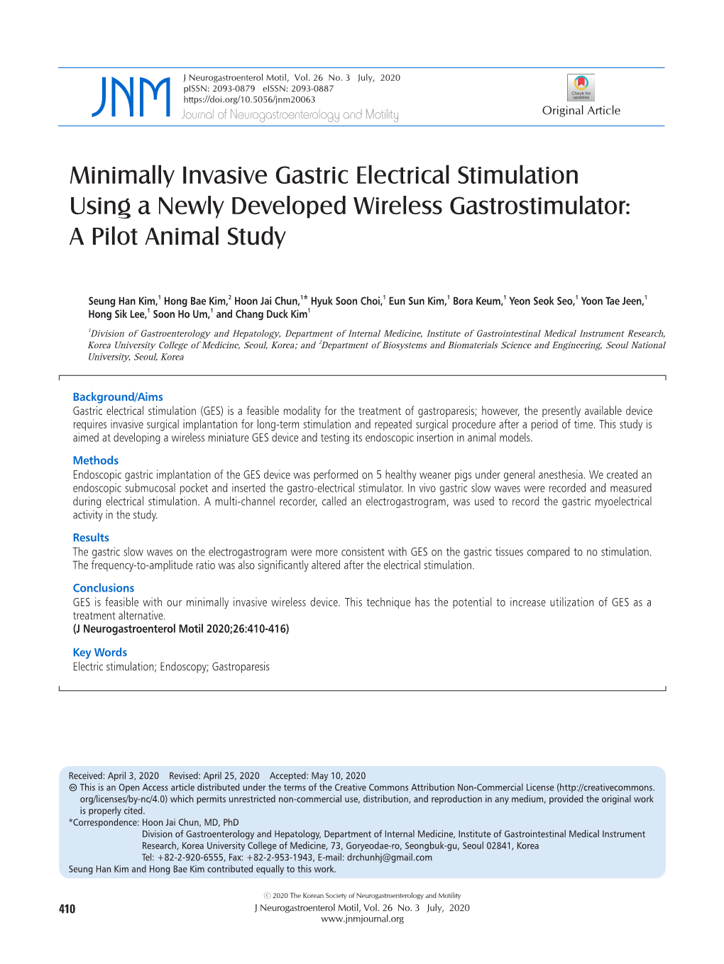 Minimally Invasive Gastric Electrical Stimulation Using a Newly Developed Wireless Gastrostimulator: a Pilot Animal Study