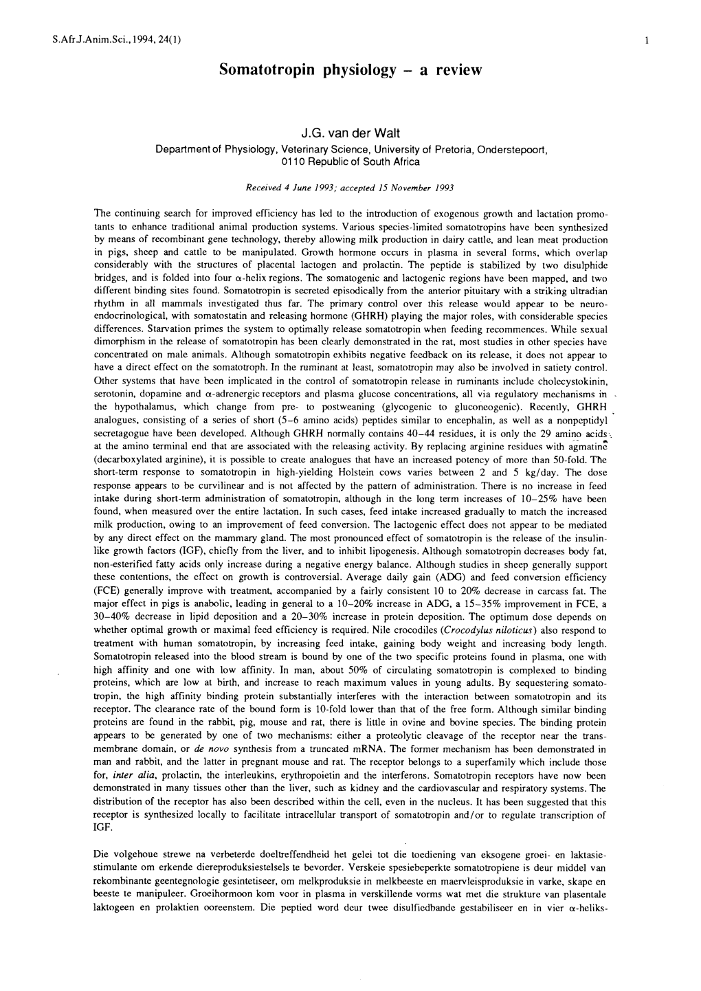 Somatotropin Physiology