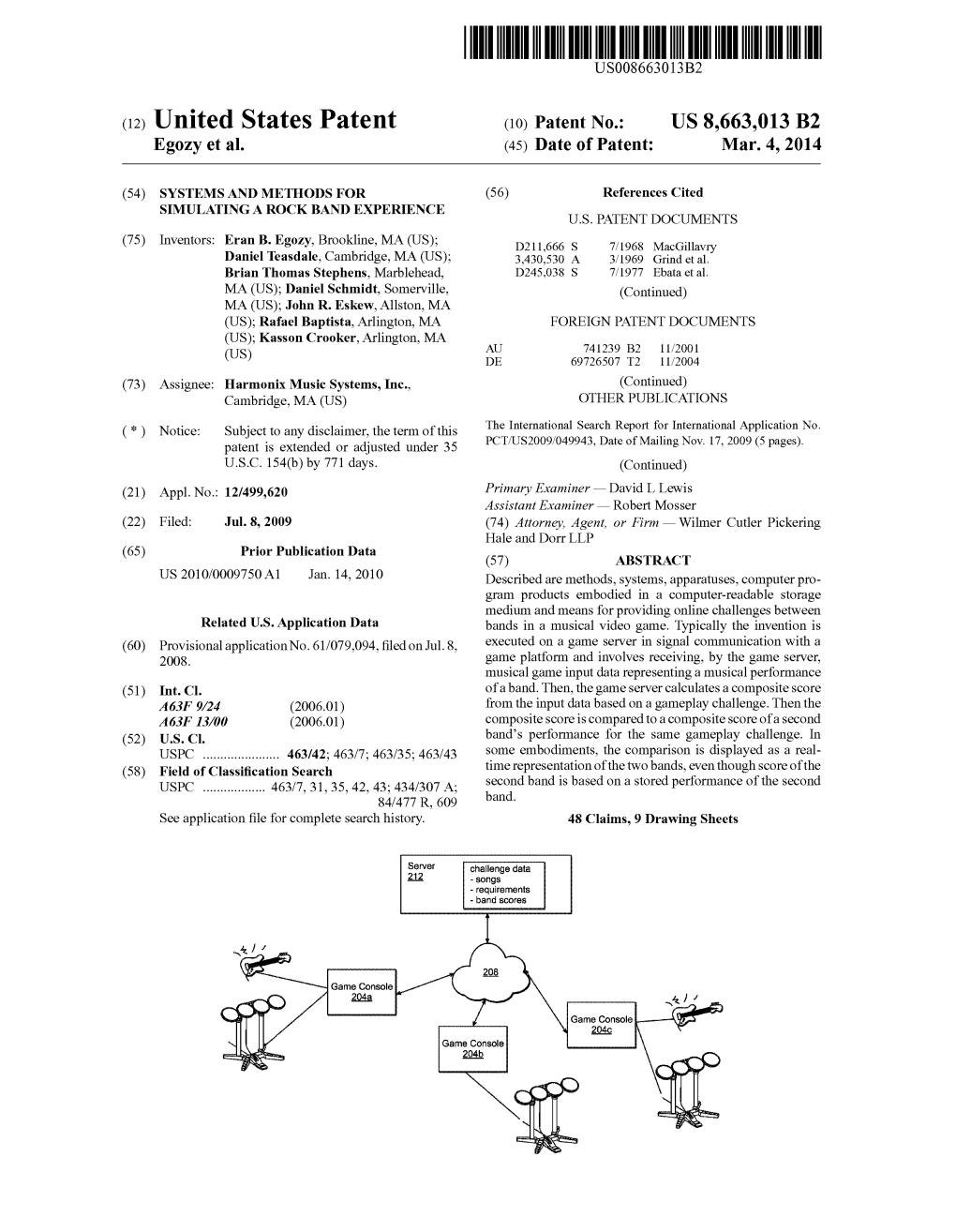 (12) United States Patent (10) Patent No.: US 8,663,013 B2 Egozy Et Al